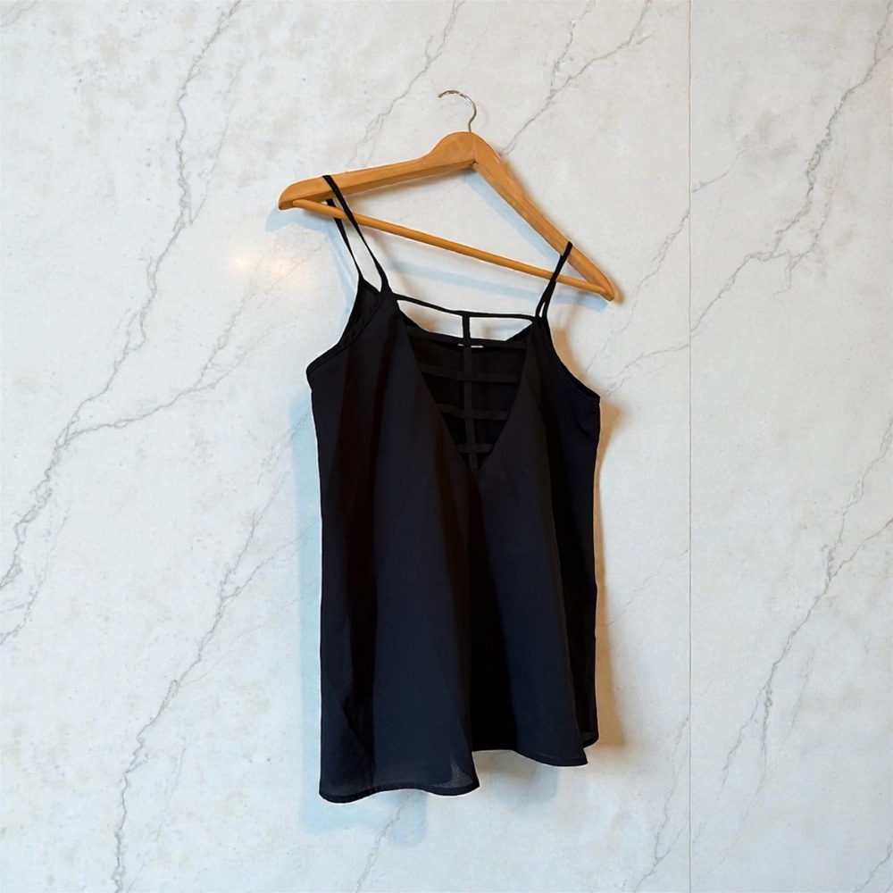 Kirra Black Strappy Camisole Top Back Design